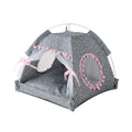 NNEDSZ Gray floral Portable Folding Pet Tent - Summer Cat & Dog Shelter with Mesh Window, Lightweight and Breathable, Ideal for Travel & Home Use 35x35x30CM